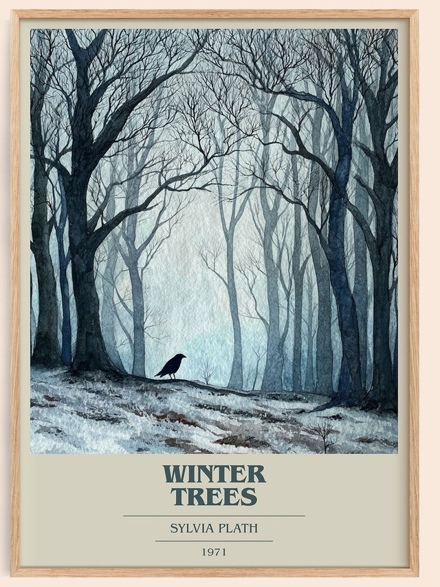 Winter Trees Book Cover Poster by Sylvia Plath