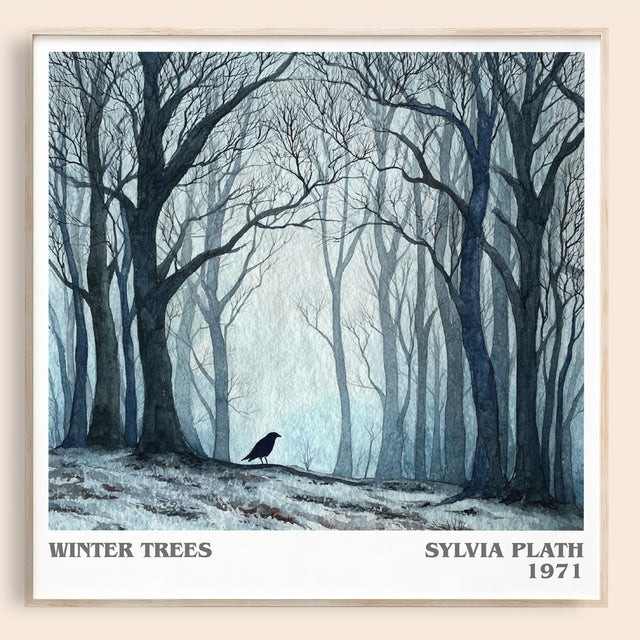 Winter Trees Literary Art Print by Sylvia Plath
