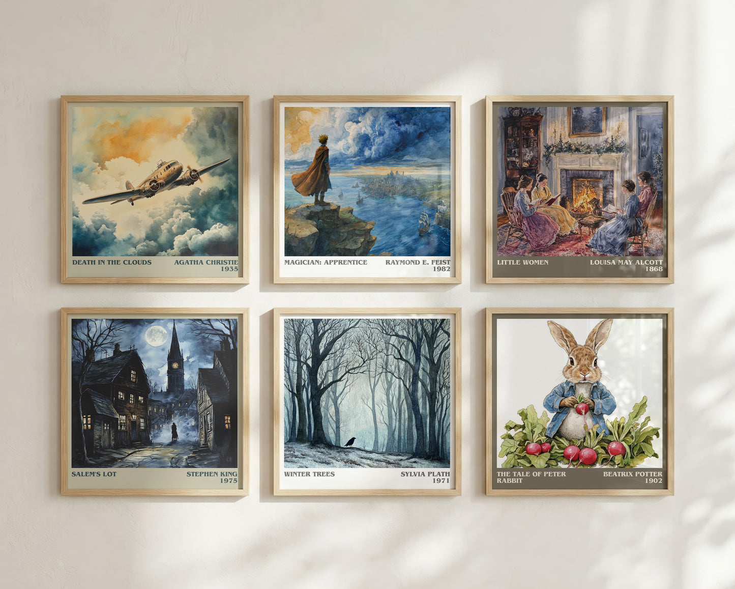 Winter Trees literary book poster framed on wall – poetry wall art