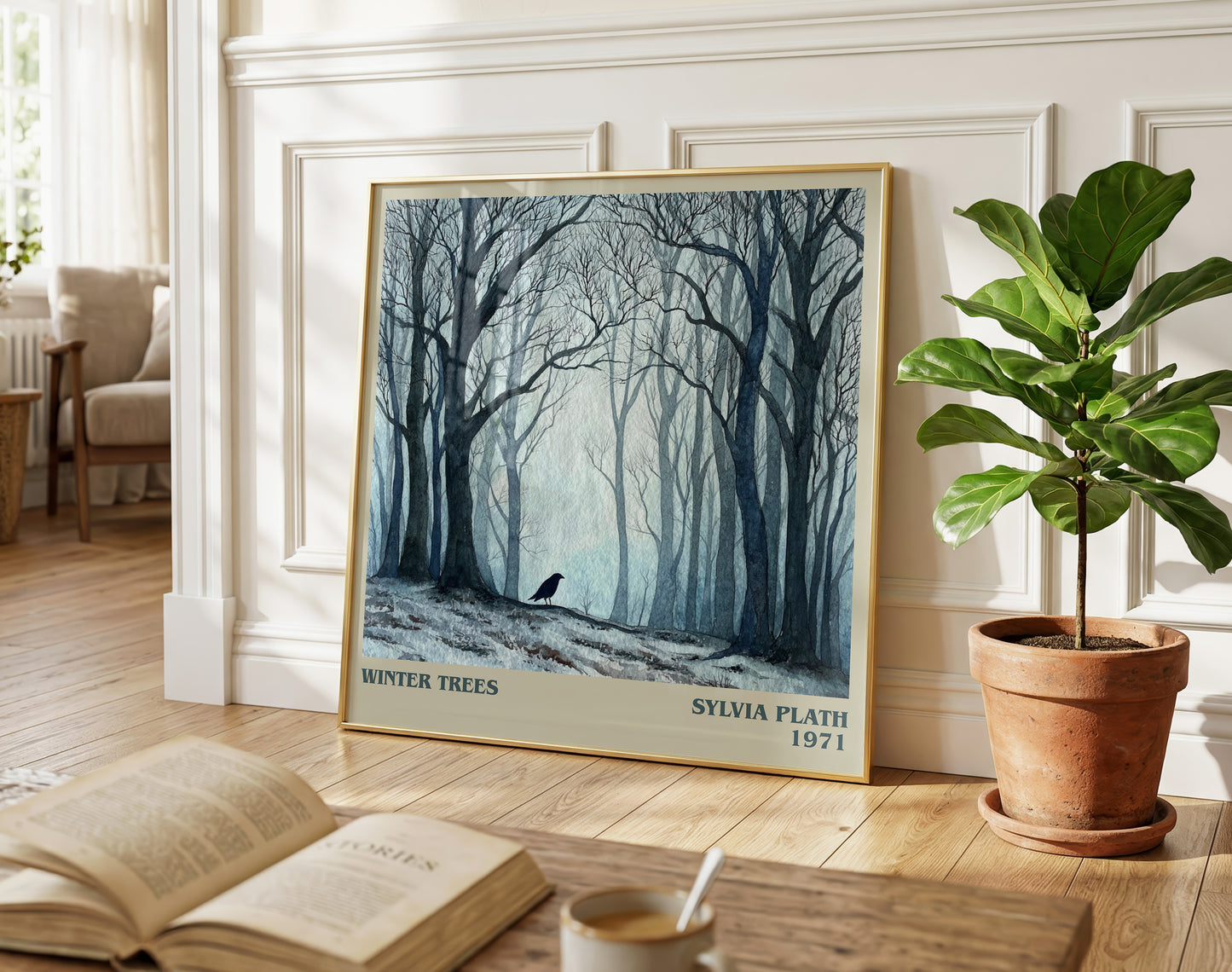Winter Trees literary poster paired in gallery wall – literary art prints