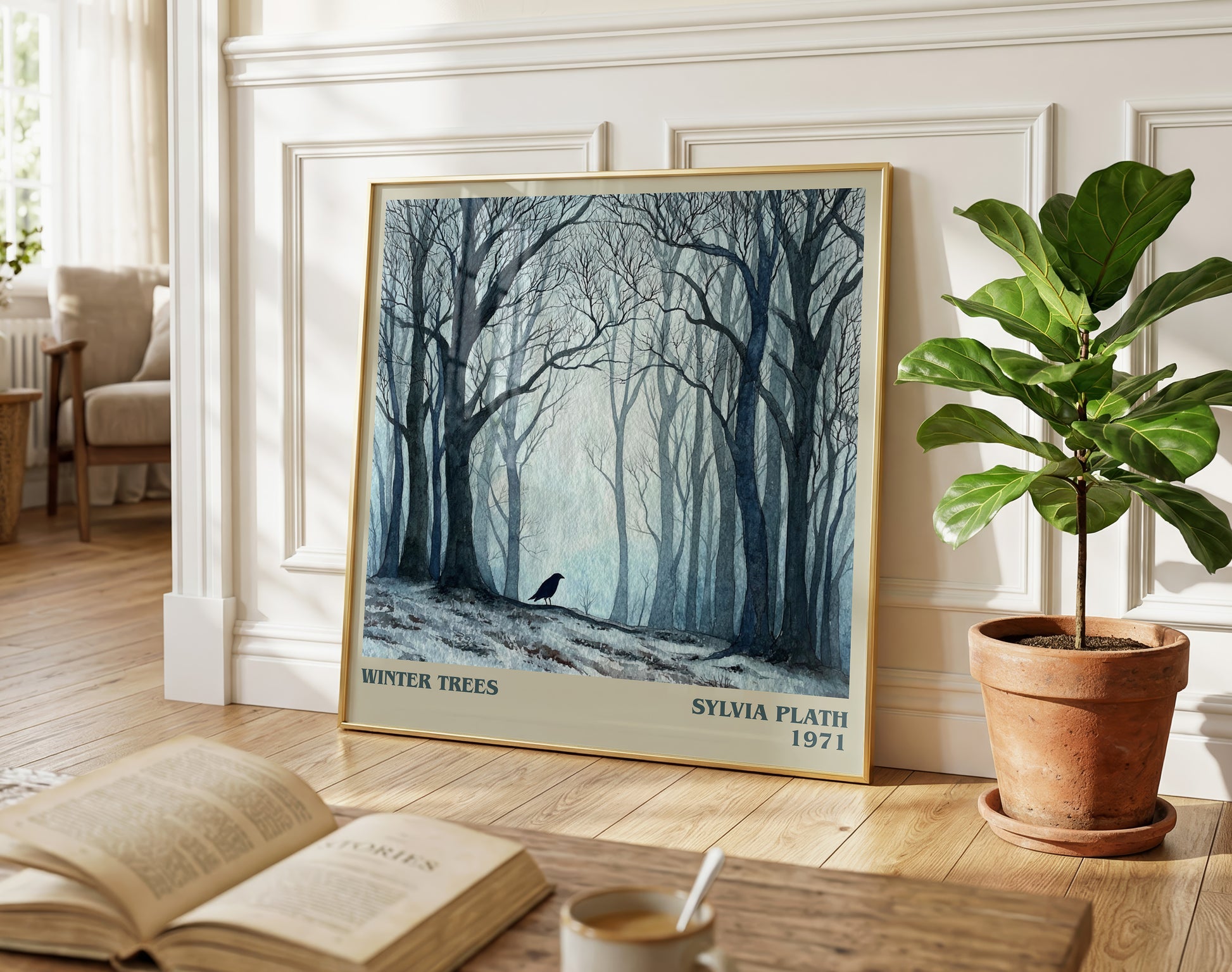 Winter Trees literary poster paired in gallery wall – literary art prints