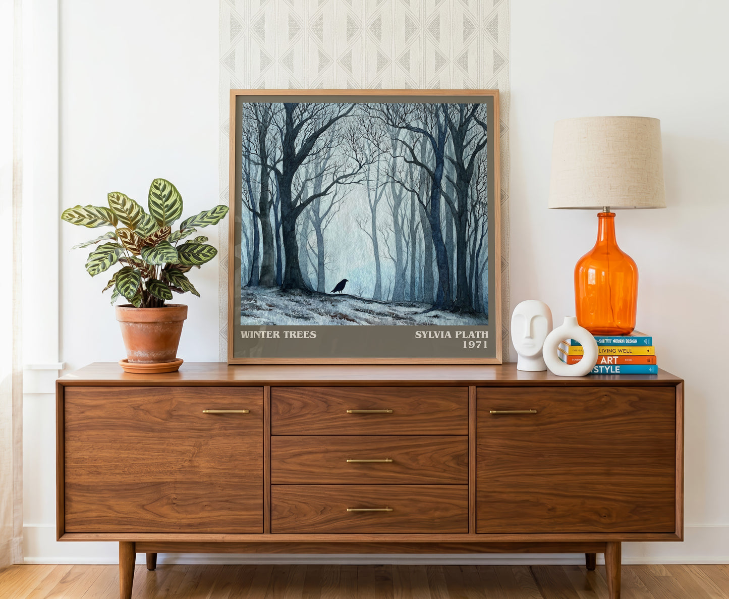 Winter Trees literary literary print detail – Sylvia Plath book art