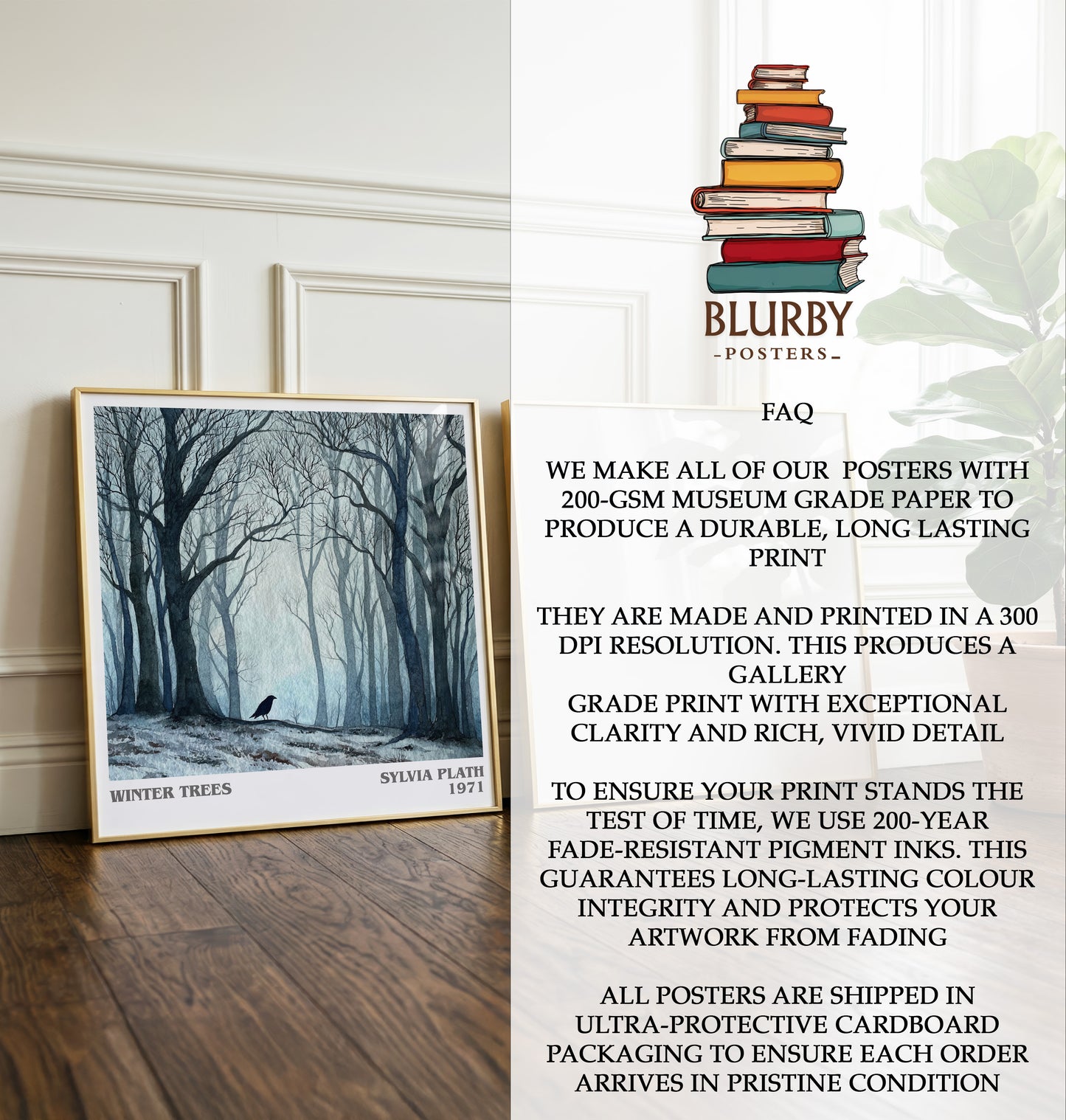 Winter Trees Literary Art Print by Sylvia Plath