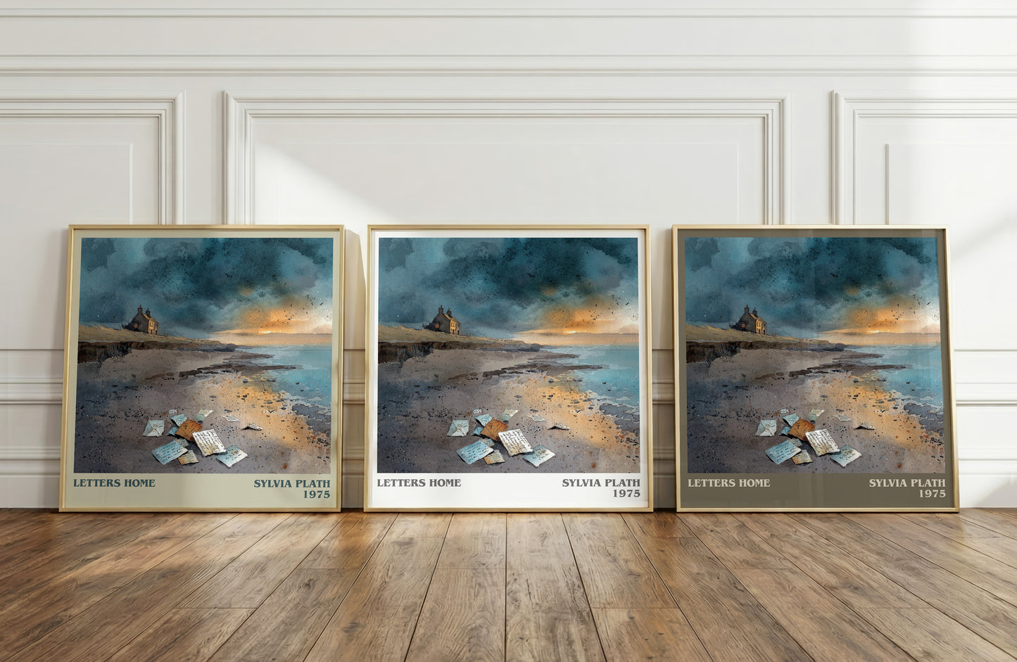 Letters Home literary art print colour and style options – Sylvia Plath book art