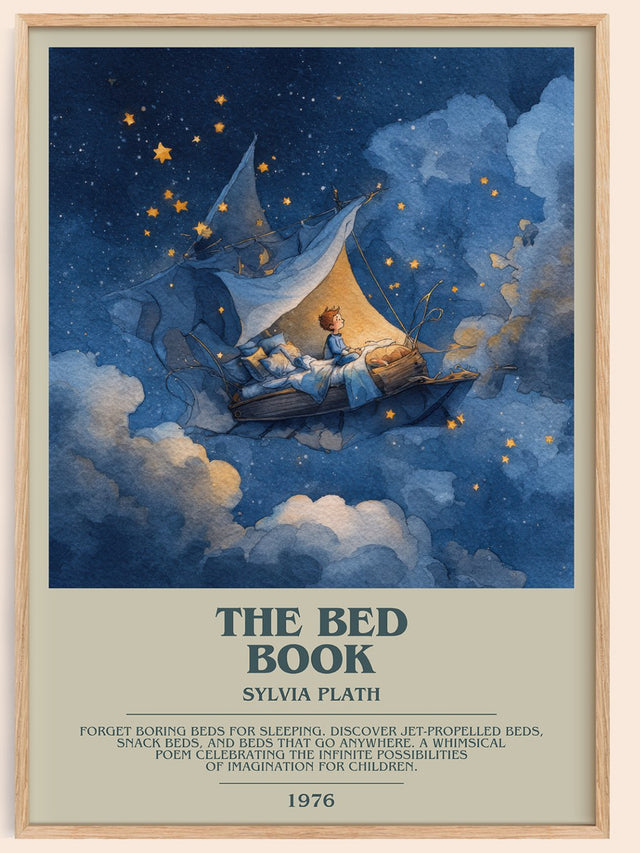 The Bed Book Bookish Wall Art by Sylvia Plath