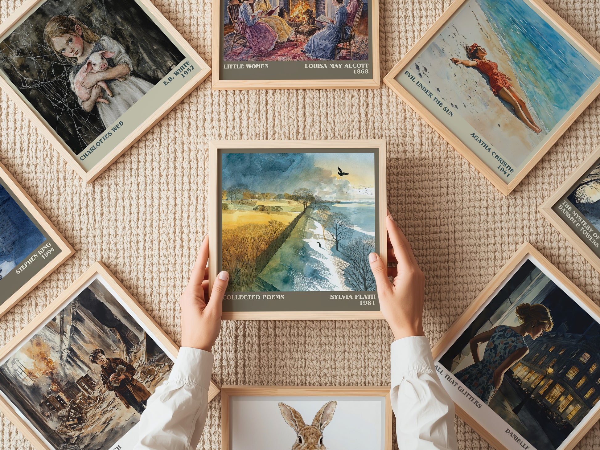 The Collected Poems literary print on bookshelf – Sylvia Plath fan gift