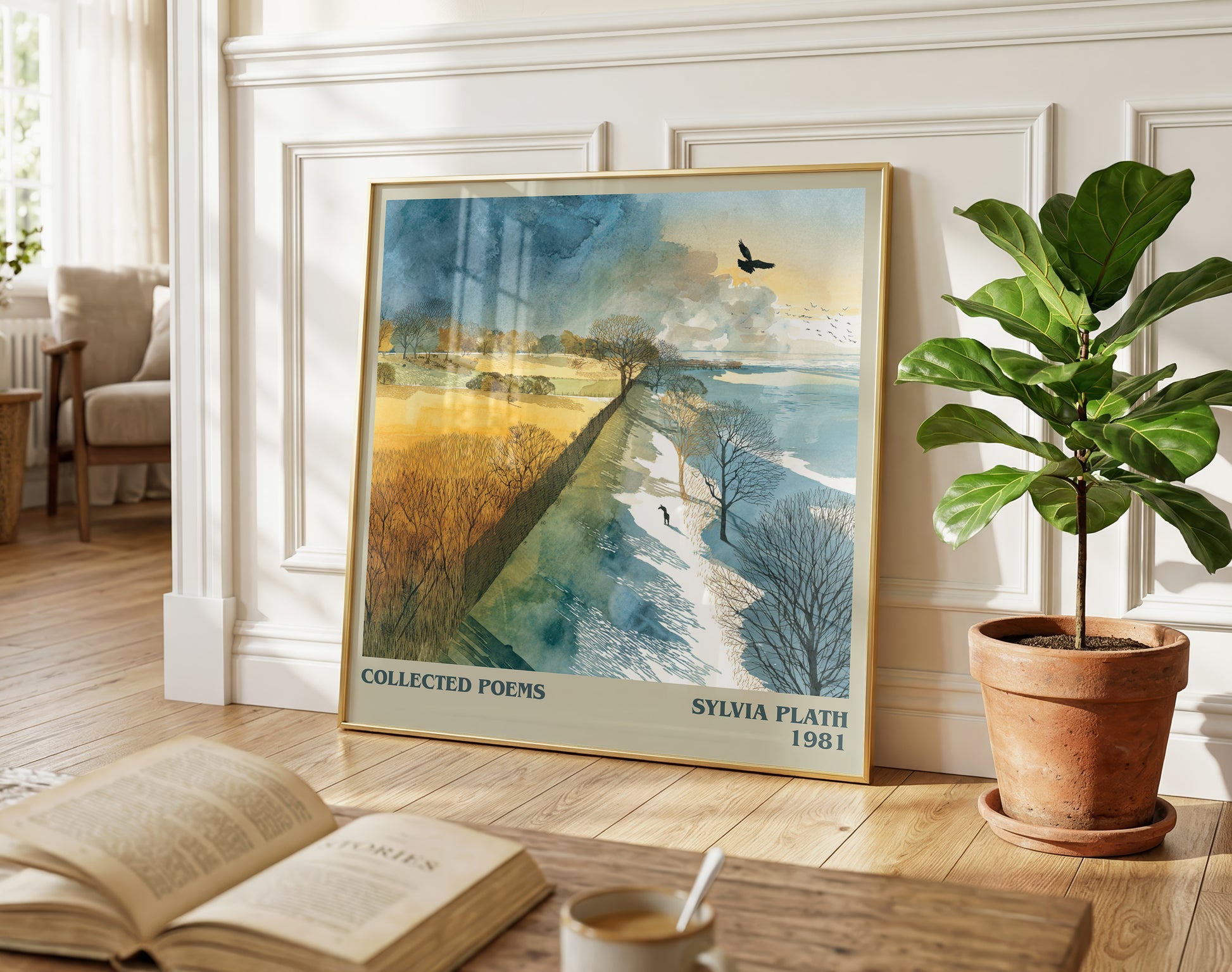The Collected Poems literary poster paired in gallery wall – literary art prints