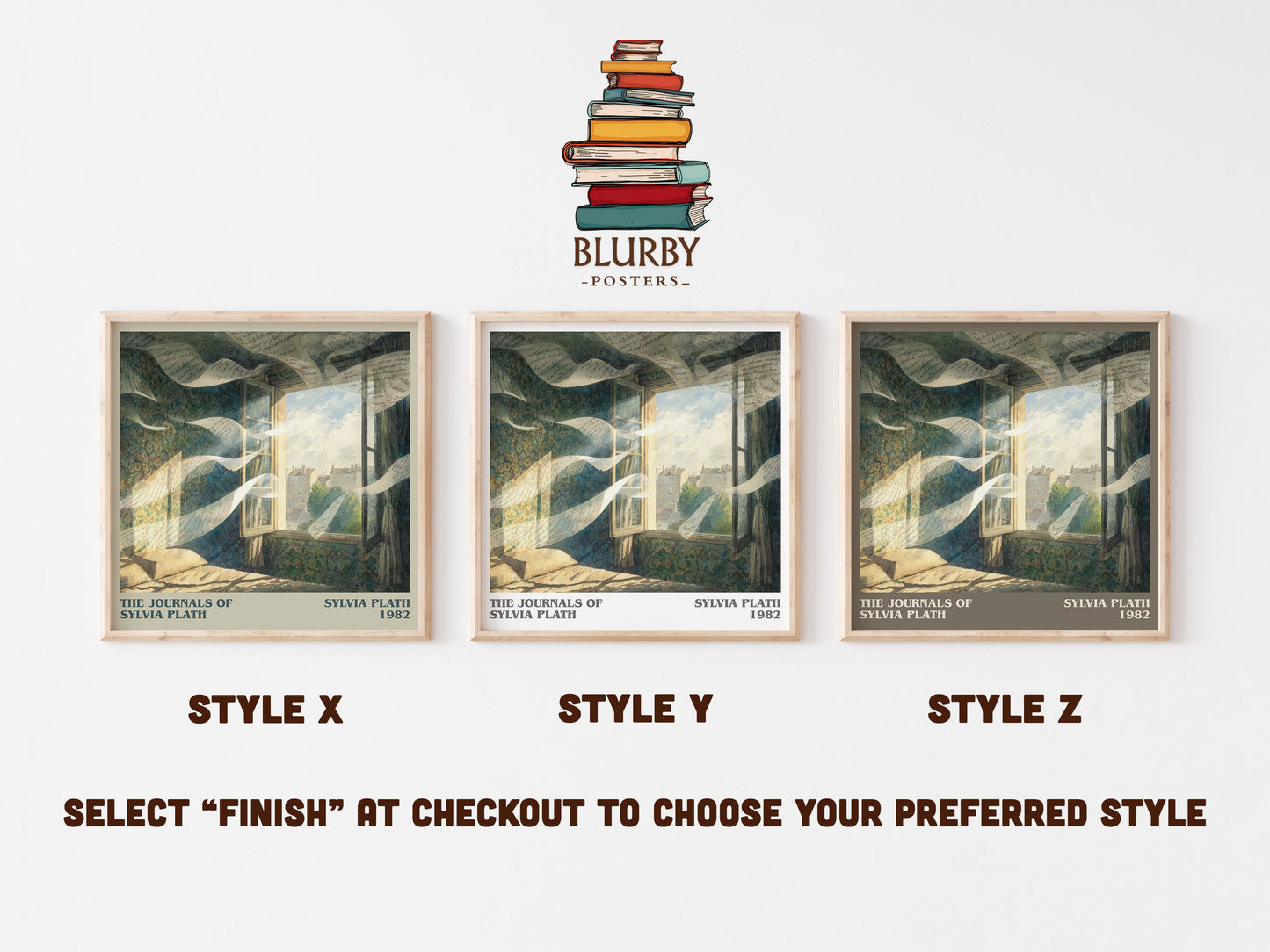 The Journals of Sylvia Plath literary art print colour and style options – Sylvia Plath book art