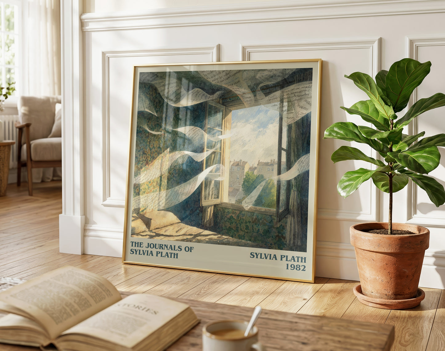 The Journals of Sylvia Plath literary poster paired in gallery wall – literary art prints