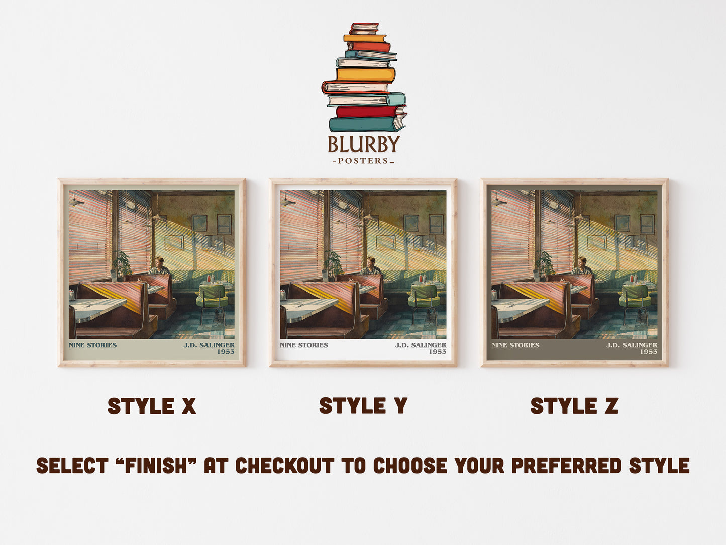 Nine Stories literary art print colour and style options – J. D. Salinger book art