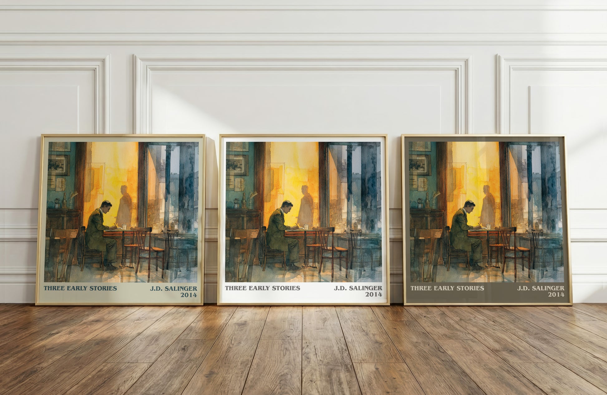 Three Early Stories literary art print colour and style options – J. D. Salinger book art