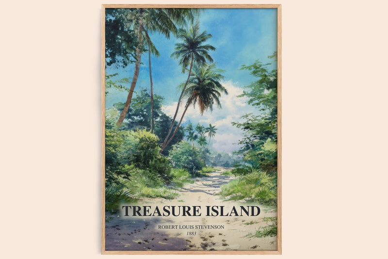 Treasure Island Book Watercolour Illustration by R. Stevenson (Edge style)