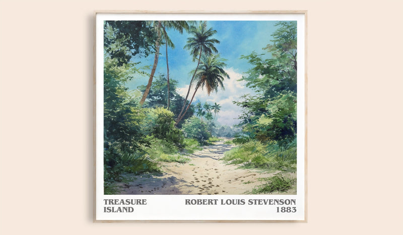 Treasure Island Literary Art Print by Robert Louis Stevenson (Square style)