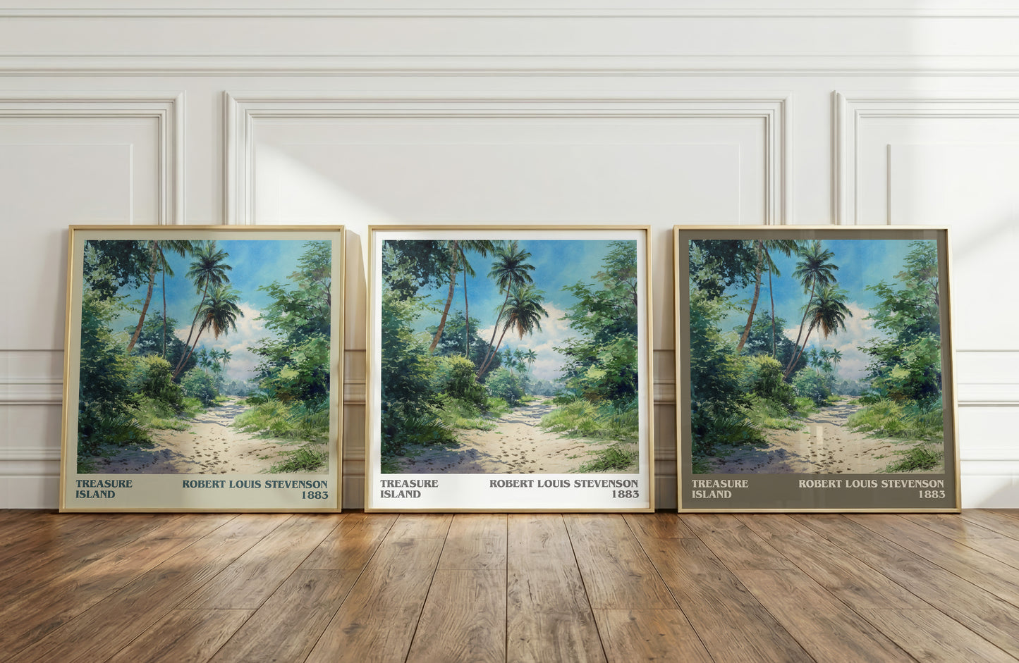 Treasure Island literary print framed by window – literary home decor