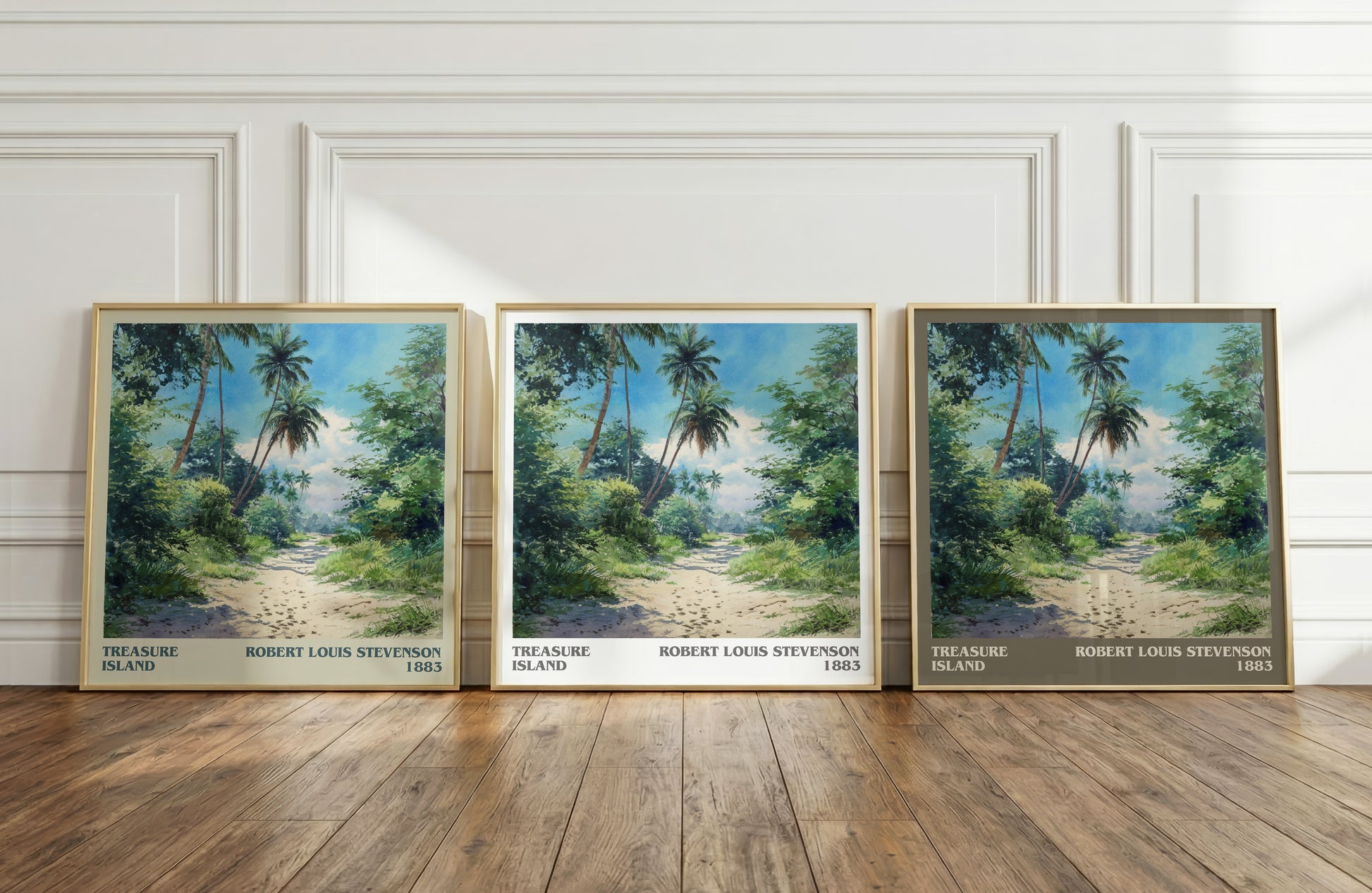 Treasure Island literary print framed by window – literary home decor