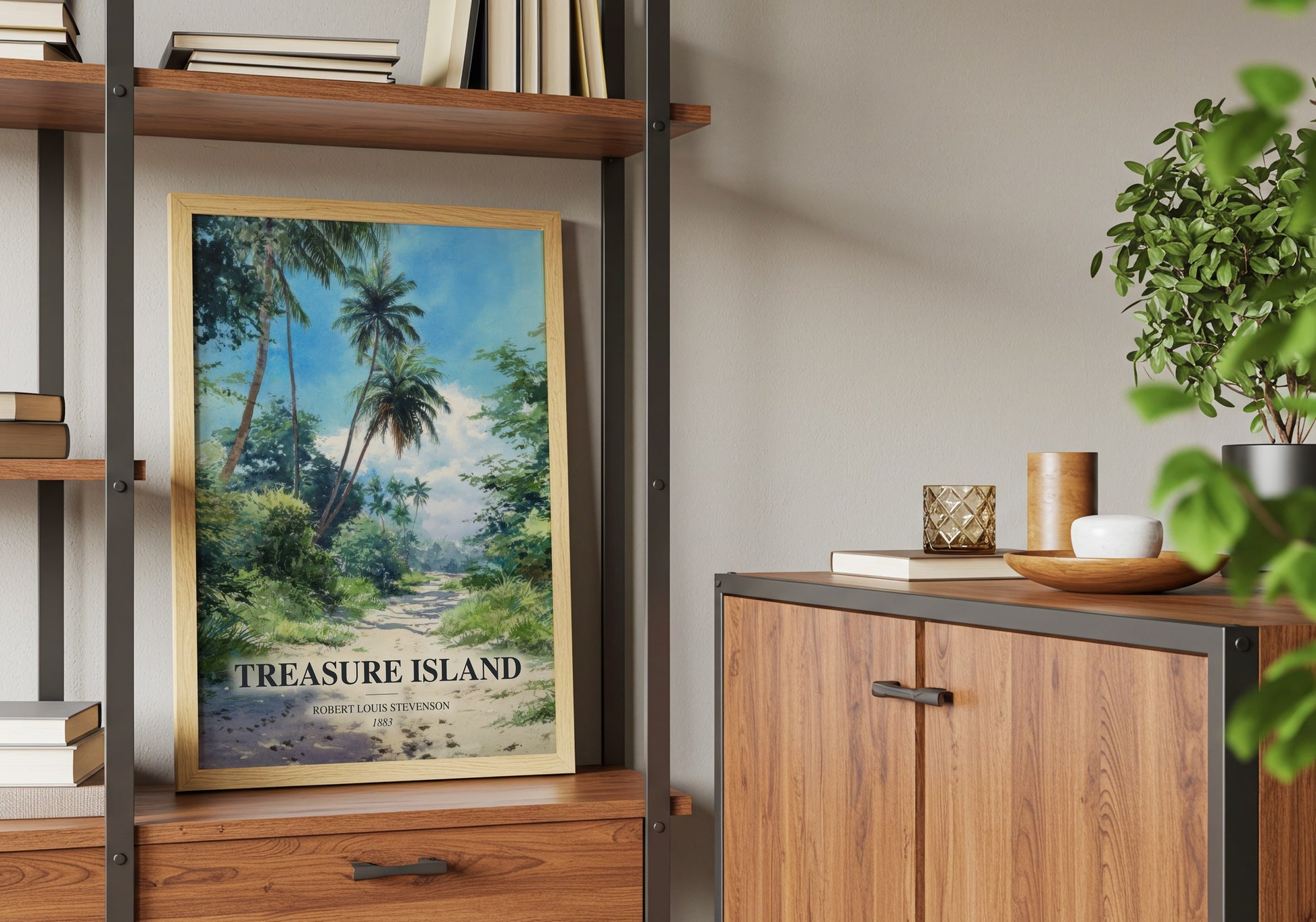Treasure Island book watercolour illustration paper finish options – matte satin gloss