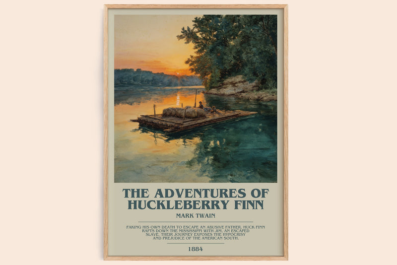 The Adventures of Huckleberry Finn Bookish Wall Art by Mark Twain (Modern style)