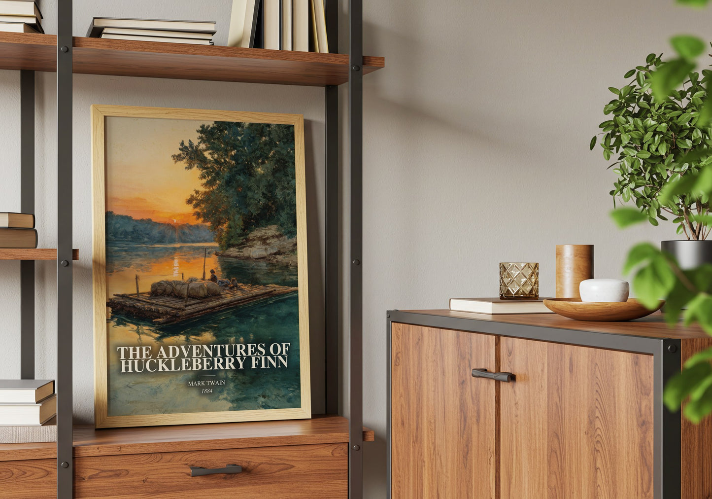 The Adventures Of Huckleberry Finn book watercolour illustration paper finish options – matte satin gloss