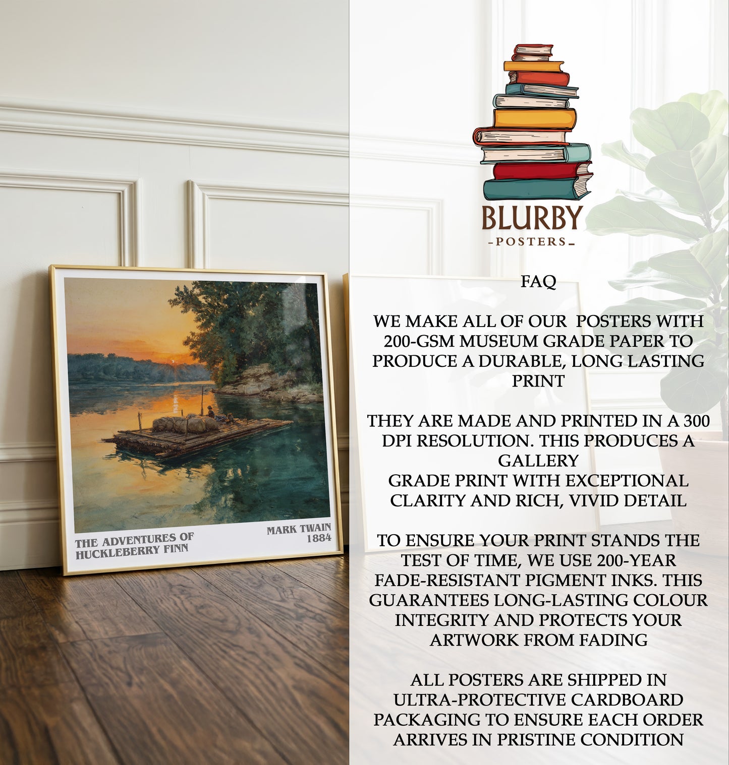 The Adventures of Huckleberry Finn Literary Art Print by Mark Twain