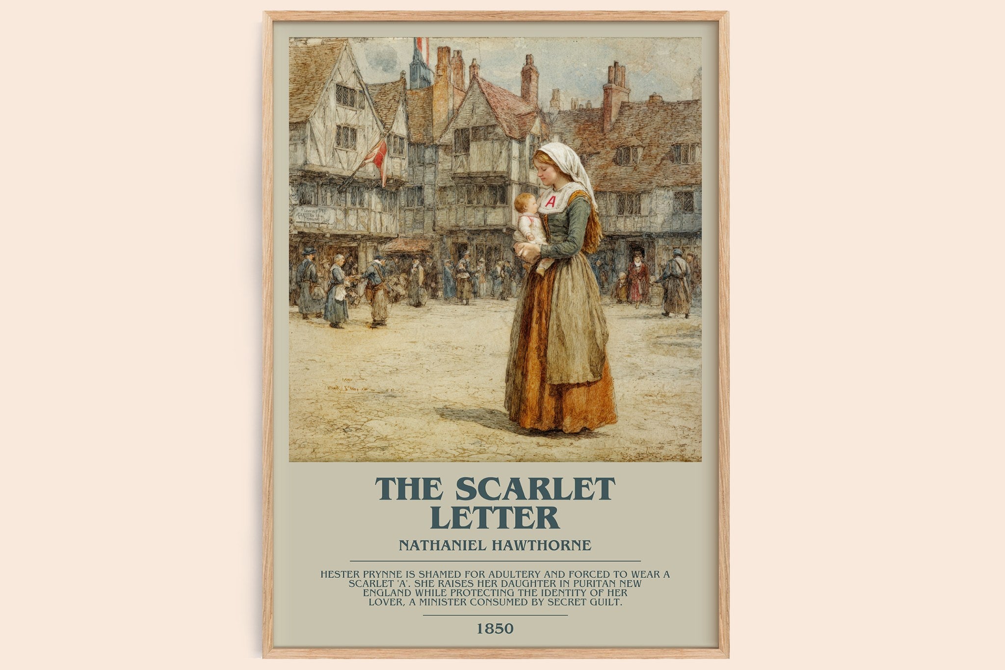 The Scarlet Letter Bookish Wall Art by Nathaniel Hawthorne