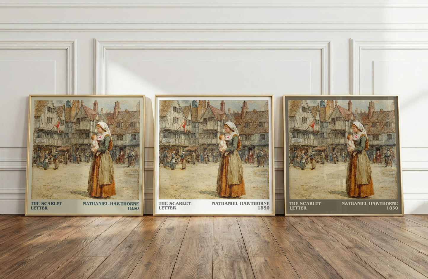 The Scarlet Letter literary print framed by window – literary home decor