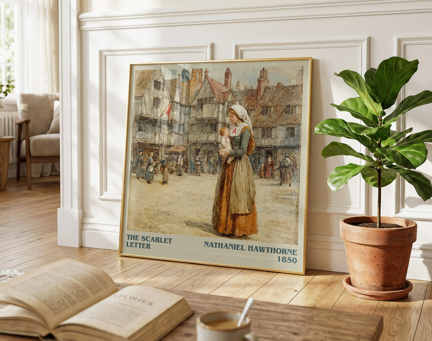 The Scarlet Letter literary poster paired in gallery wall – literary art prints