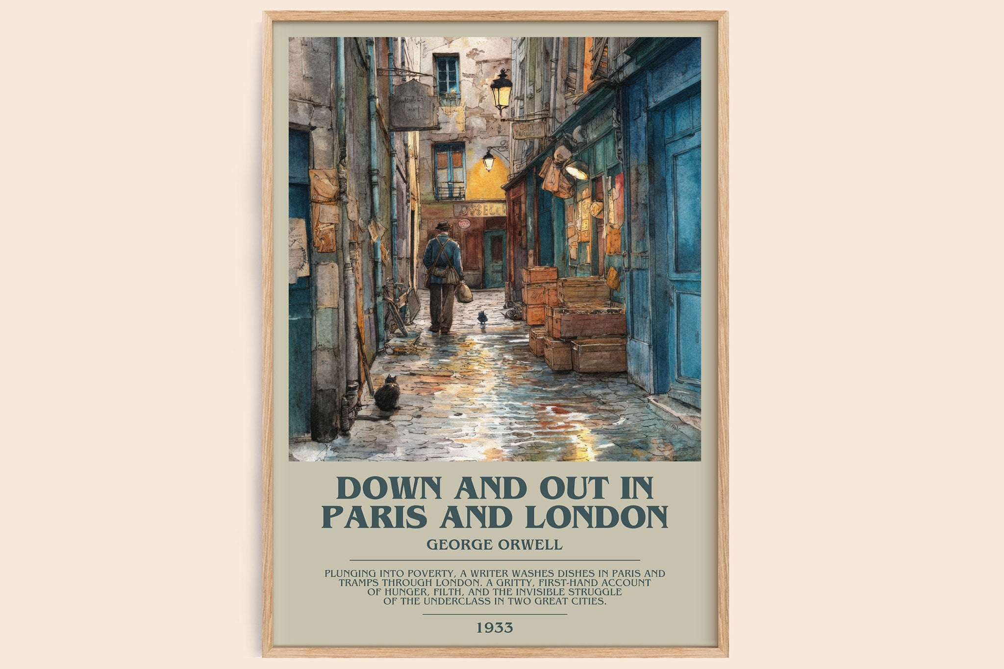 Down And Out In Paris And London Bookish Wall Art by George Orwell