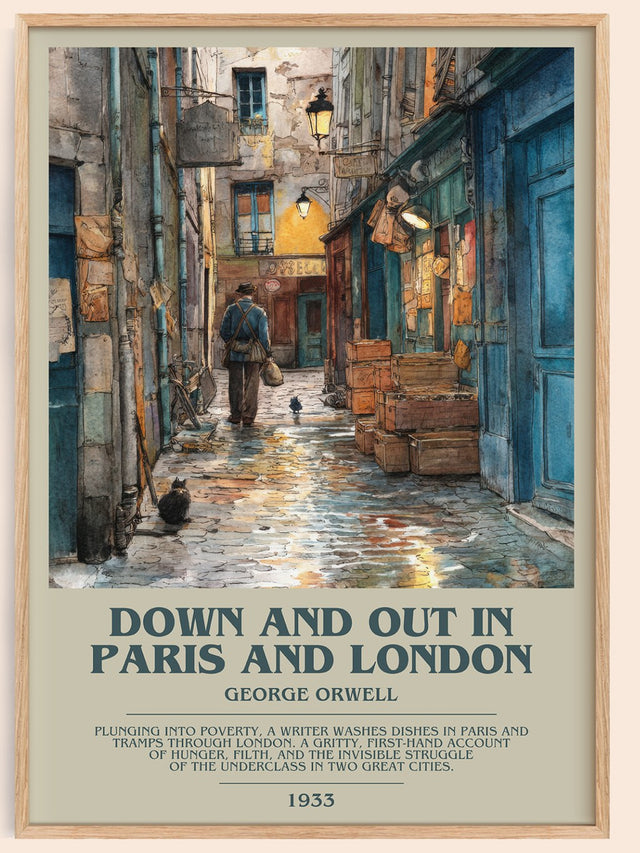 Down And Out In Paris And London Bookish Wall Art by George Orwell