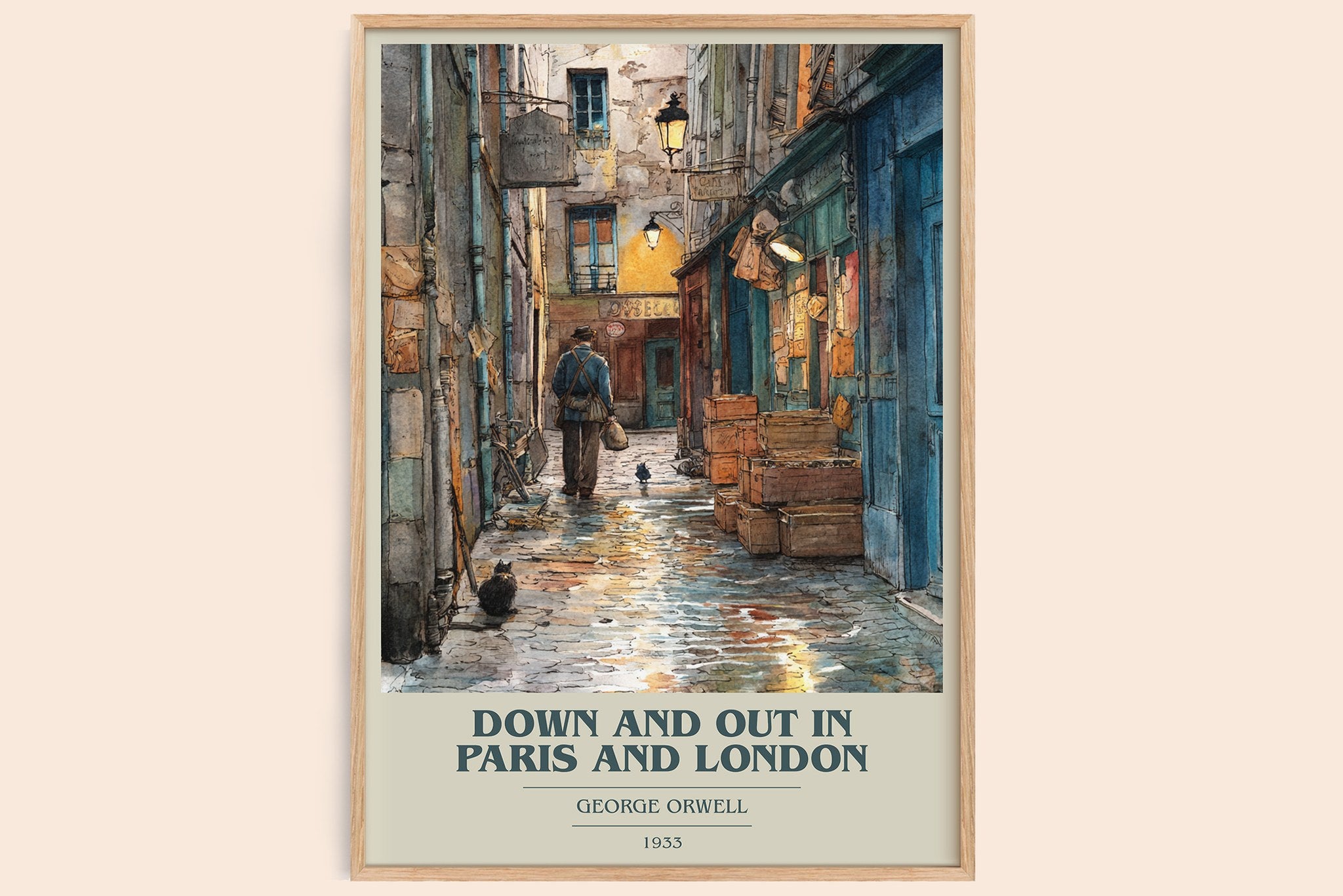 Down And Out In Paris And London Book Cover Poster by George Orwell