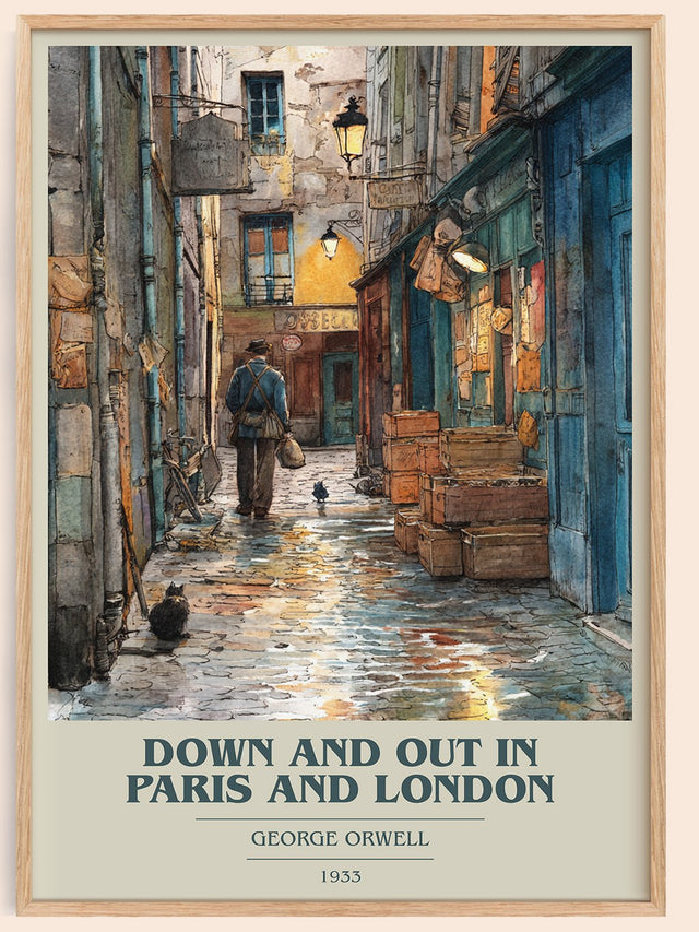Down And Out In Paris And London Book Cover Poster by George Orwell