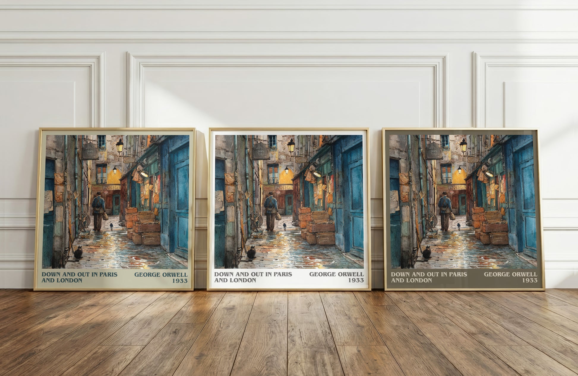 Down And Out In Paris And London literary print framed by window – literary home decor