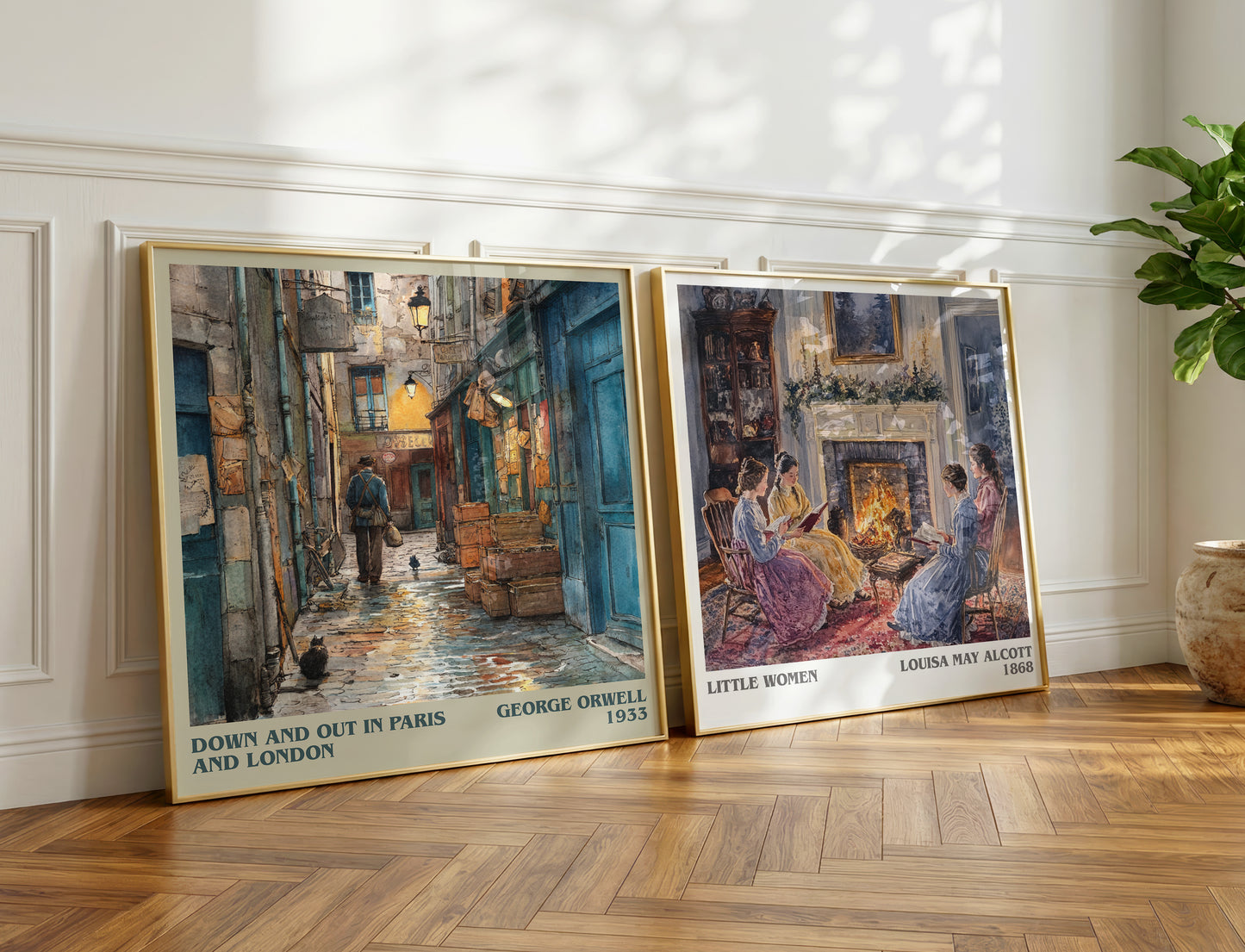 Down And Out In Paris And London literary poster paired in gallery wall – literary art prints