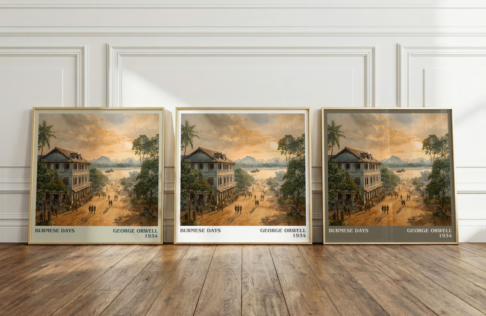 Burmese Days literary print framed by window – literary home decor