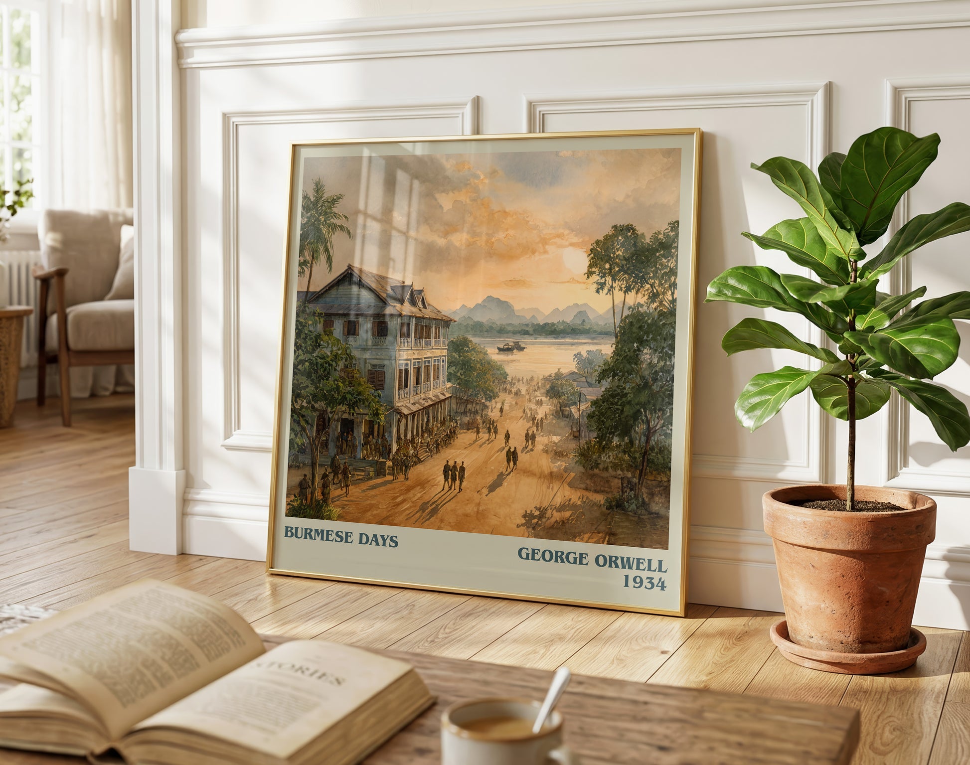 Burmese Days literary poster paired in gallery wall – literary art prints