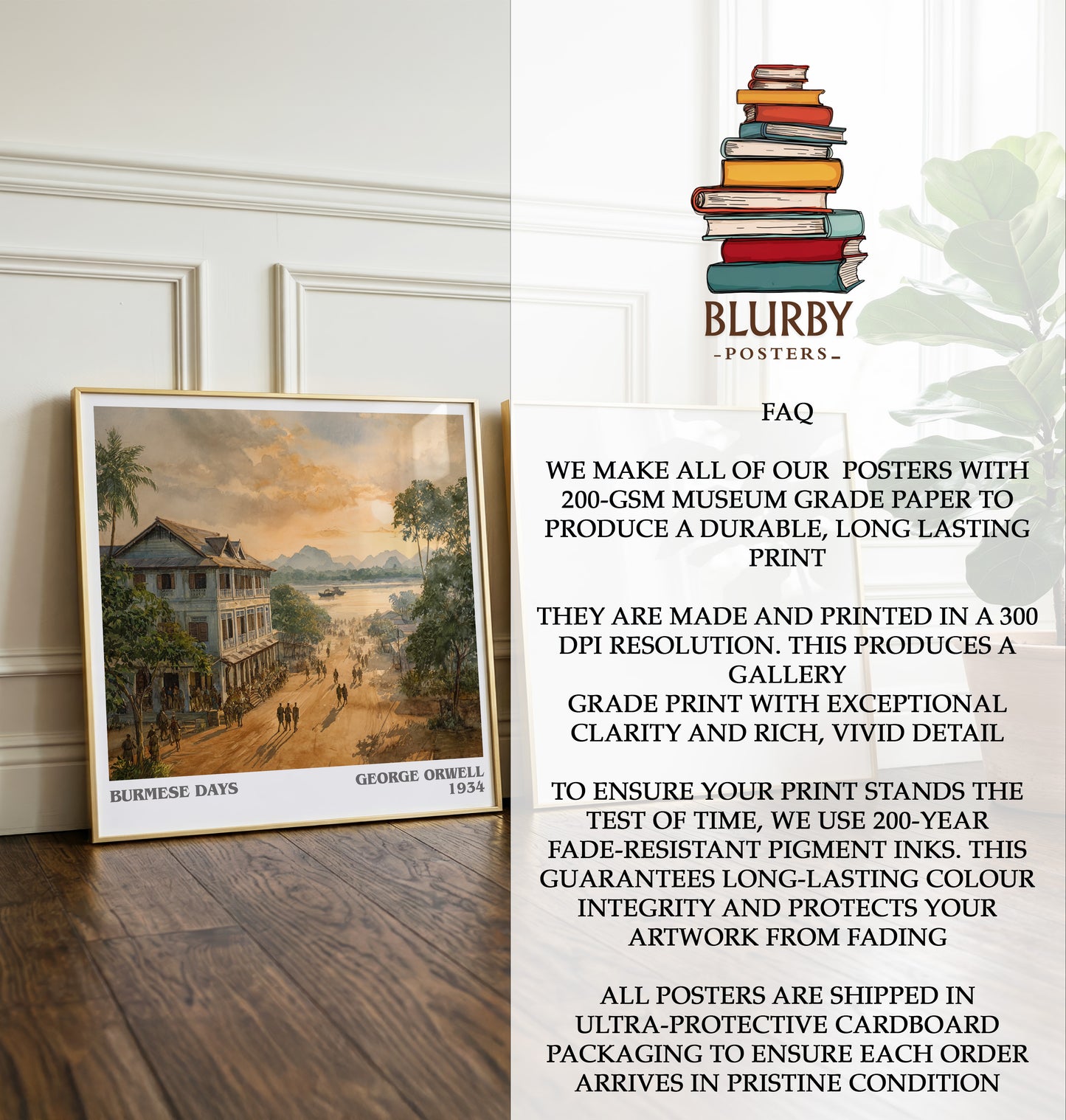 Burmese Days Literary Art Print by George Orwell