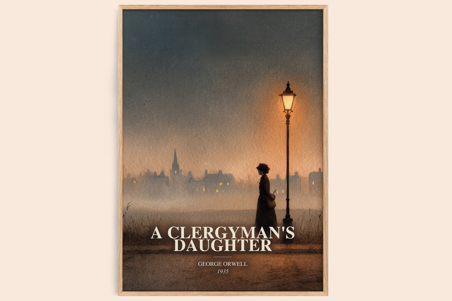 A Clergyman'S Daughter watercolour book poster by George Orwell – framed literary art print