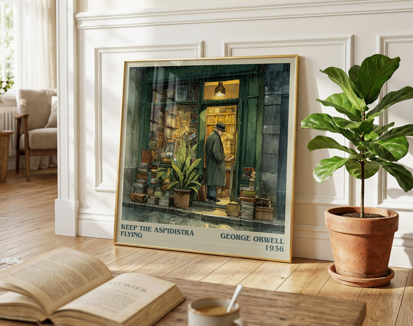 Keep the Aspidistra Flying literary poster paired in gallery wall – literary art prints