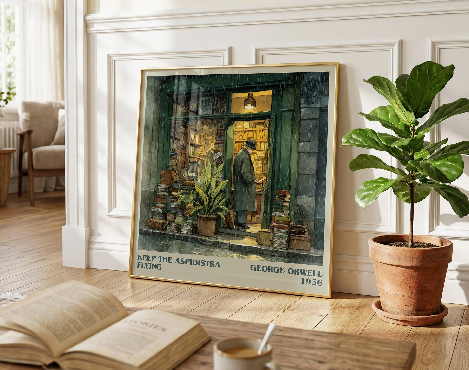 Keep the Aspidistra Flying literary poster paired in gallery wall – literary art prints