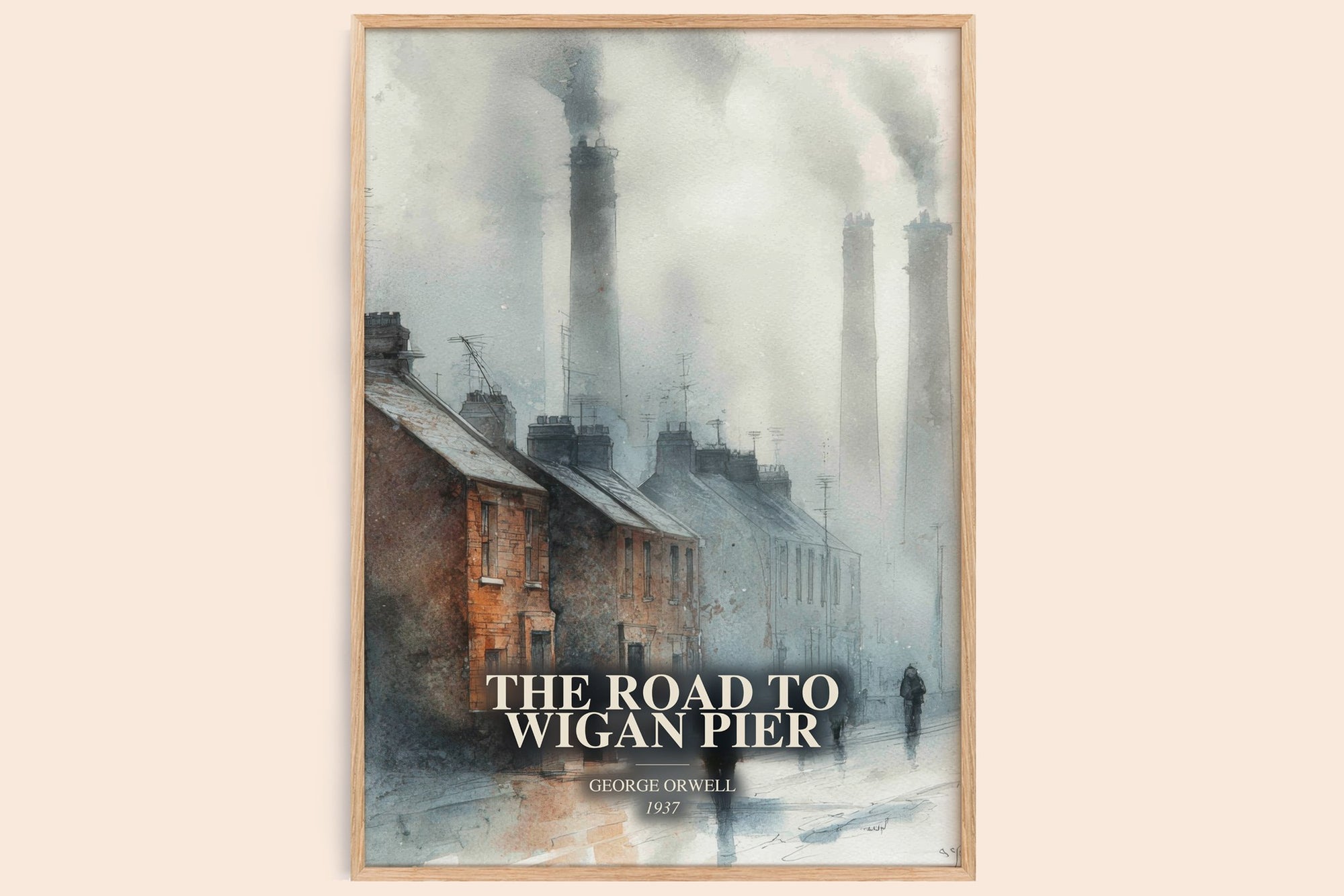 The Road To Wigan Pier watercolour book poster by George Orwell – framed literary art print