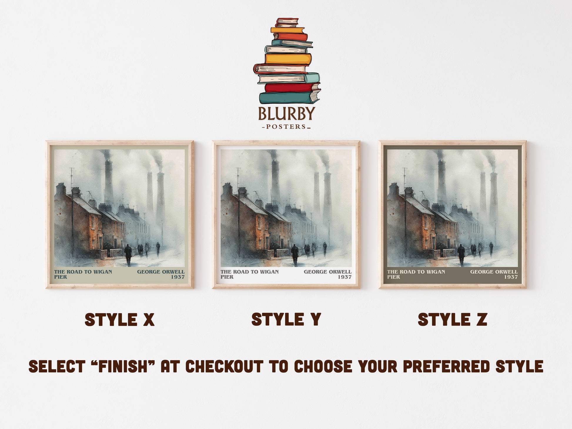 The Road to Wigan Pier literary art print colour and style options – George Orwell book art