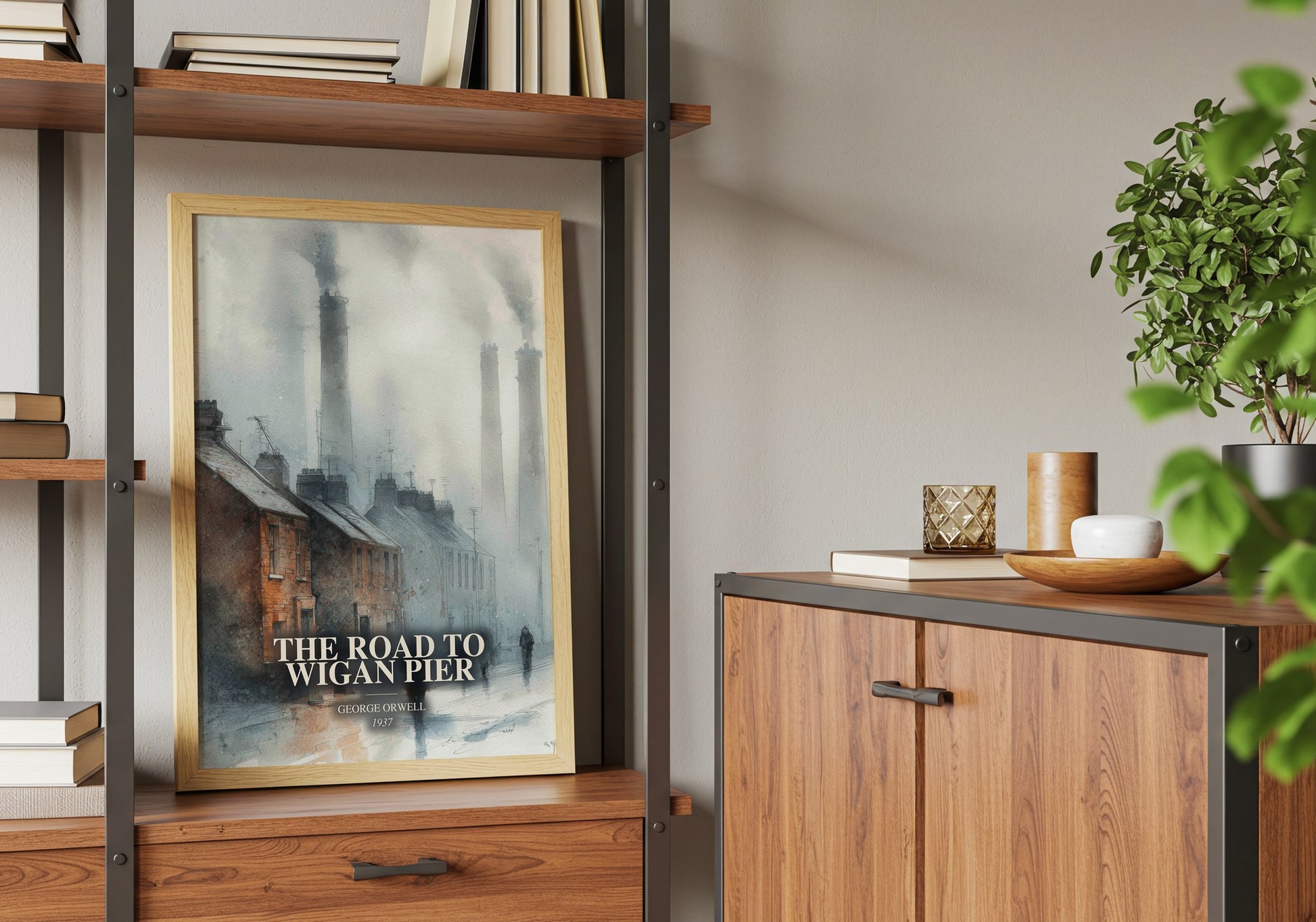 The Road To Wigan Pier book watercolour illustration paper finish options – matte satin gloss