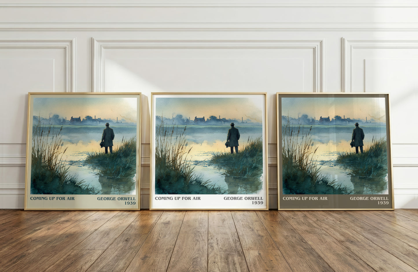 Coming Up for Air literary art print colour and style options – George Orwell book art