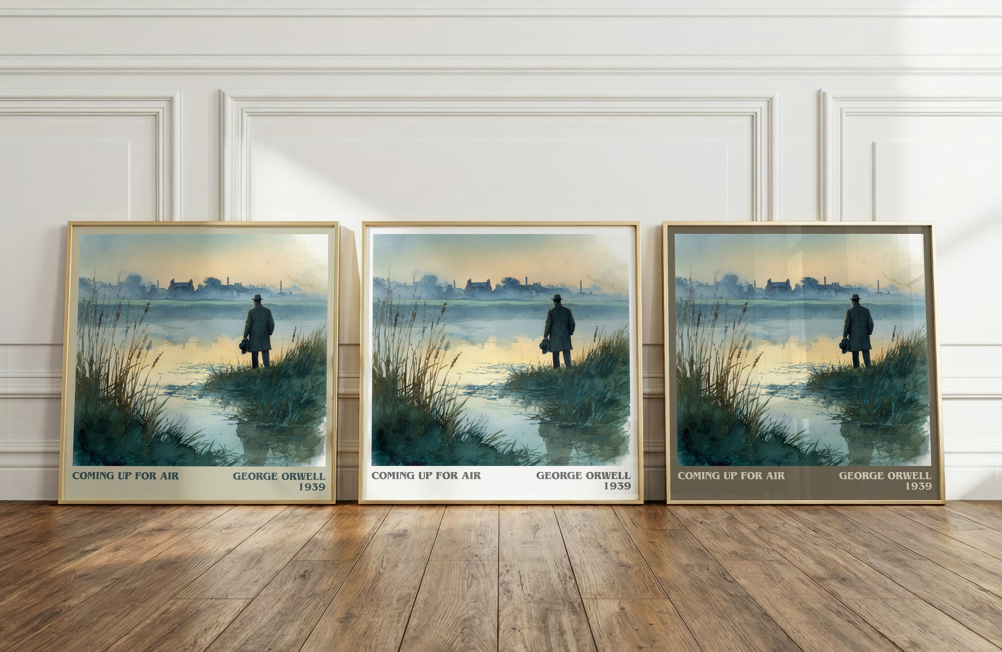 Coming Up for Air literary art print colour and style options – George Orwell book art