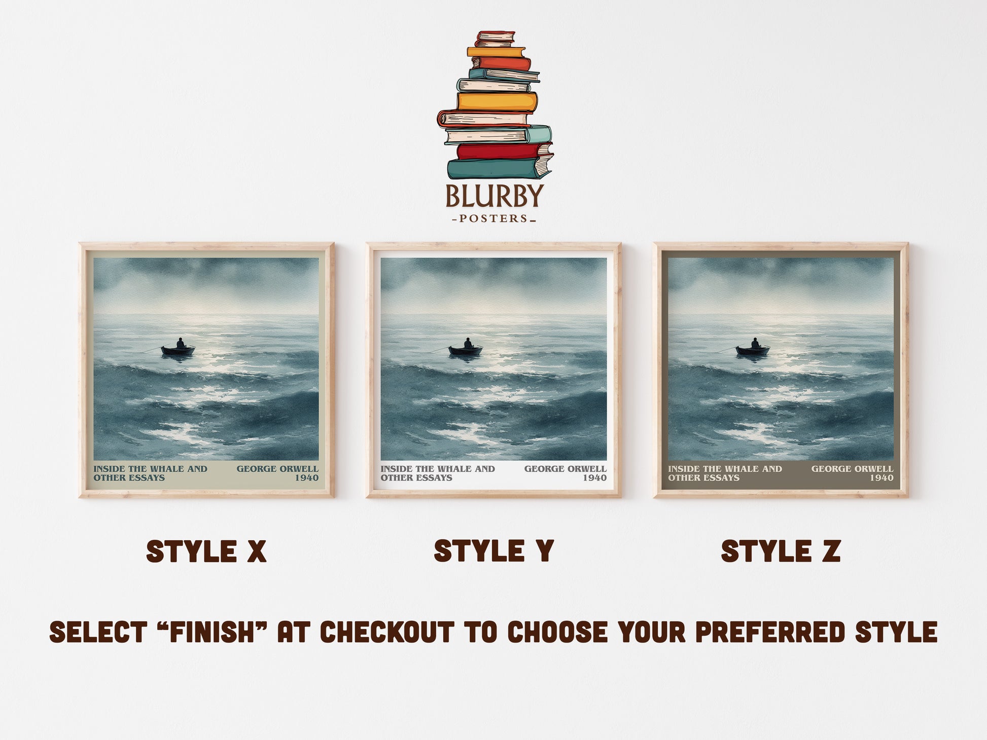 Inside the Whale and Other Essays literary print framed by window – literary home decor