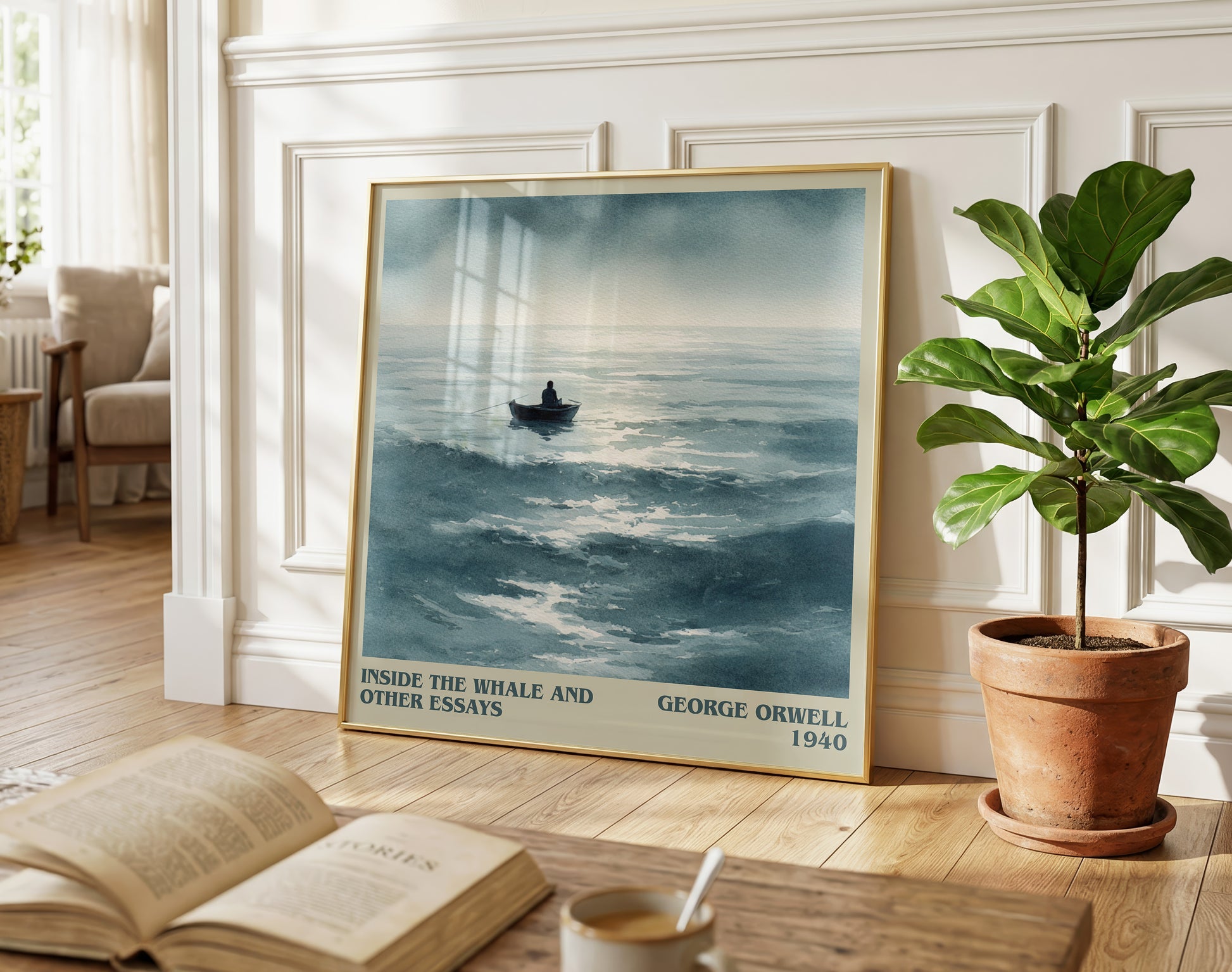 Inside the Whale and Other Essays literary poster paired in gallery wall – literary art prints