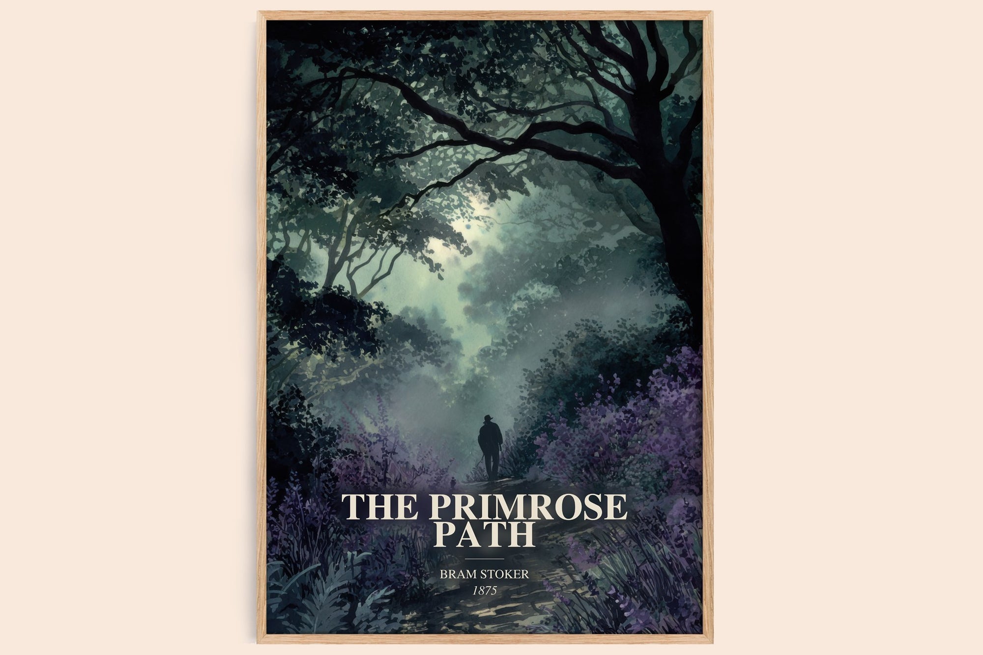 The Primrose Path watercolour book poster by Bram Stoker – framed literary art print