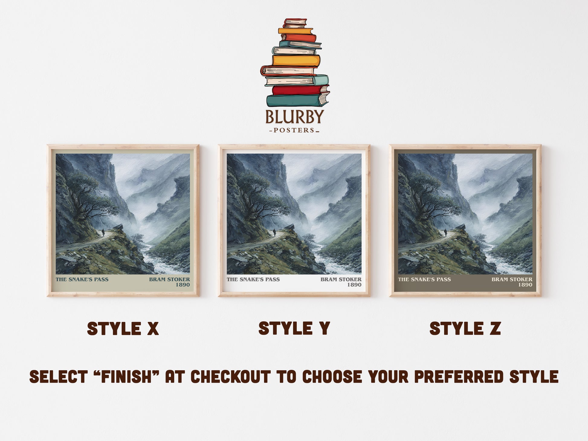 The Snake's Pass literary print framed by window – literary home decor