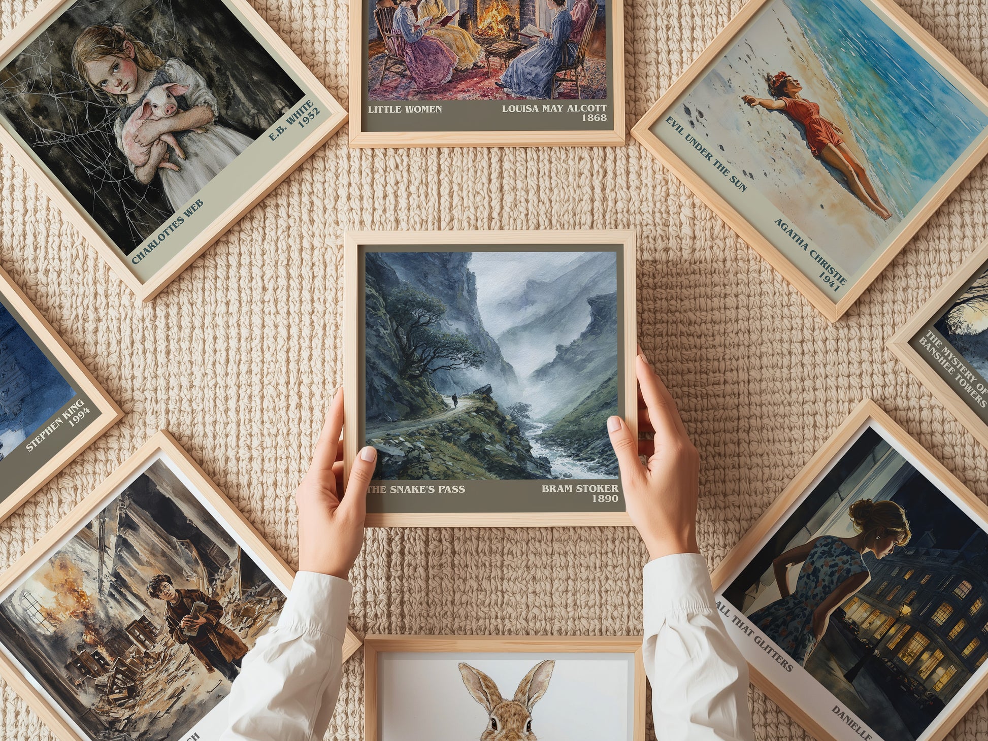 The Snake's Pass literary print on bookshelf – Bram Stoker fan gift