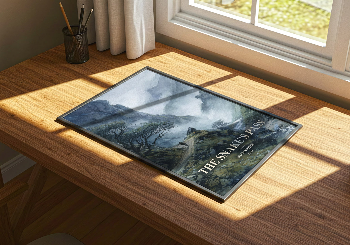 The Snake'S Pass watercolour book poster framed on wall – gothic wall art