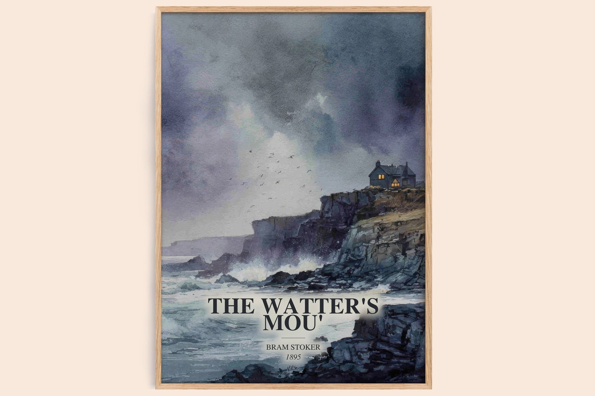 The Watter'S Mou' watercolour book poster by Bram Stoker – framed literary art print